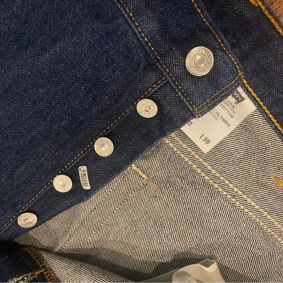 Levi's 501 XX Jeans Blank Red Tag Black Batwing Men Dark Wash 40x30 Actual 38x26 - Picture 12 of 15